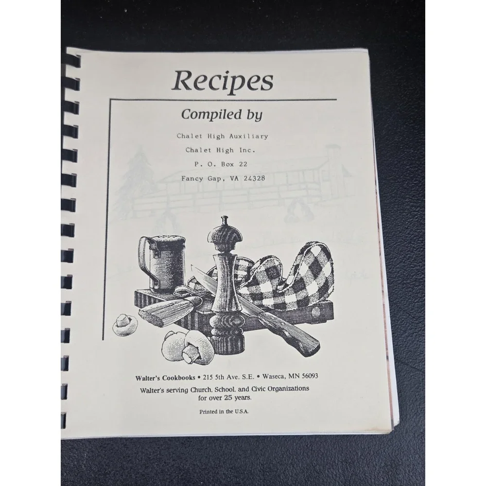 The Goodie Book Of Chalet High Fancy Gap, VA‎ Cookbook Local Recipes 1987